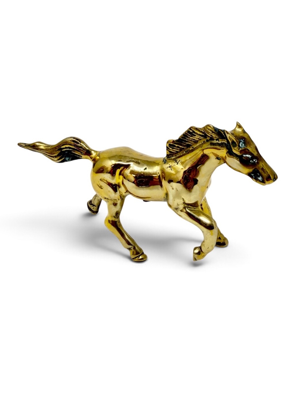 Vintage Brass Horse Figurine Decorative Accent